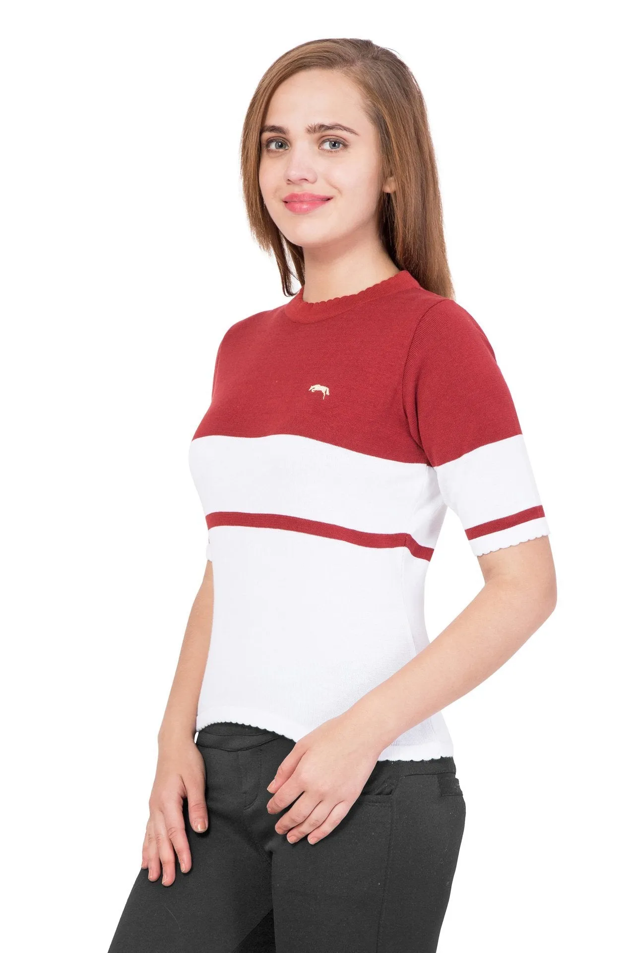 Women Half Sleeves Cotton Casual Sweater